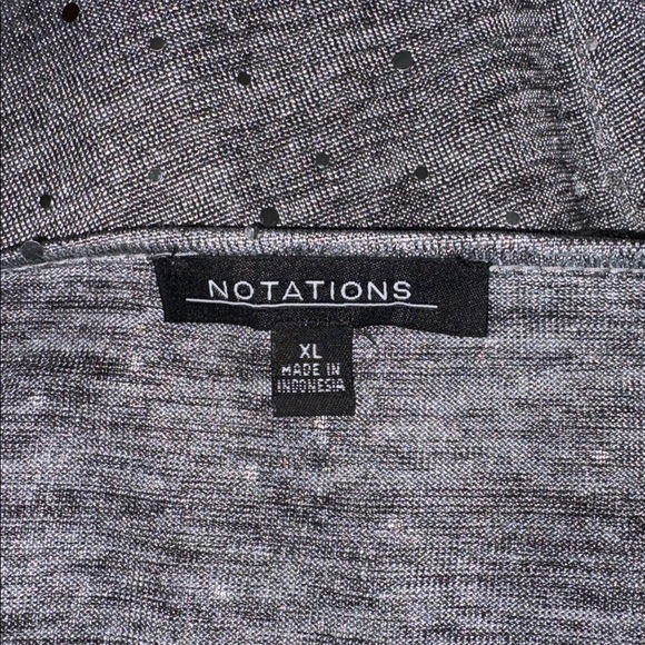 Notations Sparkly Gray Diagonal Ruffle Top - Picture 6 of 10